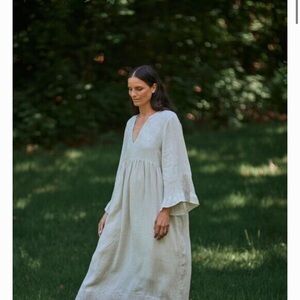Femme Facon Linen Maxi Dress Natural